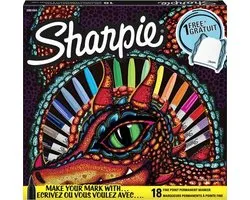 Viltstift Sharpie 0 - 9mm assorti + gratis sportzak