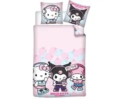 Housse de couette Sanrio Friends - 140 x 200 + 65 x 65 cm - Polycoton