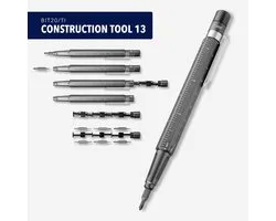 Troika Bitpen met 12 verschillende precisiebits, ruimtebesparende opslag in de penhouder, magnetische punt voor veilige bevestiging van de bits, inclusief speciale bits voor Apple® apparaten en standaardbits voor veelvoorkomende reparaties in huis,