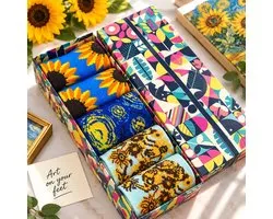 Kunstsokken EcoSocks Vincent van Gogh Kunstsokken – 5 Paar – Biologisch Katoen – Cadeauset – Unisex