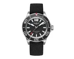 Hanhart horloge AQUASPHERE mat - zwart - textiel band zwart - 42 mm