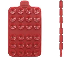 Tectier Ventouse Double Face pour Téléphone - Ventouse Téléphone - Comme Octobuddy - Bouton Téléphone Ventouse - Étui Ventouse - 55mm x 91mm x 5mm - Ventouse Réutilisable - Se Colle des Deux Côtés - Rouge