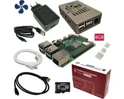 Raspberry Pi 4B - starter kit - 8GB - met ventilator - 64GB SD-kaart