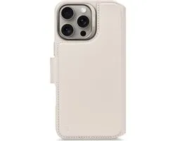 DECODED Leren Detachable Wallet Case voor iPhone 16 Pro Max - 2-in-1 Magnetisch Afneembaar Hoesje met Pasjeshouder - Premium ECCO Leer - Geschikt voor MagSafe - Clay Beige