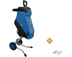 Borg Premium Hakselaar / Shredder 2500 Watt + extra set messen - Max. Takdikte 45 mm - incl. 45 liter Opvangzak & Duwstok