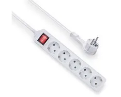 Prise ACT avec interrupteur – 5 voies – Fiche plate Easy Pull – 1,5 m – AC2455
