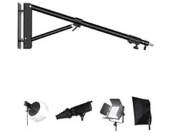 Statief - Muur Statief - Ringlamp - Statief Boomarm - Fotografie/Licht/Studio - Horizontaal en Verticaal Vestelbaar 180° - 135 Cm -Zwart