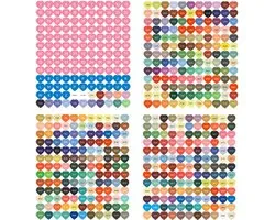 Autocollants de couleur DMC 447 en forme de cœur FIYO, outils de référence pour l'art du diamant 5D, autocollants colorés numérotés DMC 447, adaptés au rangement des diamants (5 jeux)