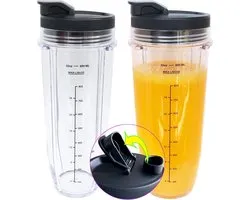 Convient aux blenders Nutri Ninja Auto IQ Series (947 ml) avec couvercle hermétique (BL450, BL454, BL455, BL456, BL480, BL481, BL482, BL490, BL640, BL642, BL682, SS101, SS401, SS351), paquet de 2
