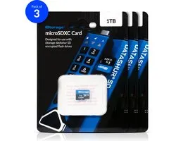 iStorage MicroSD Card 1TB - 3 Pack - alleen te gebruiken met de iStorage datAshur SD flashdrive (module) - IS-FL-DSD-256