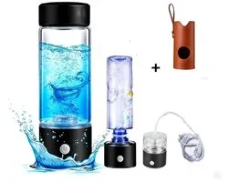 Bouteille d'eau pour thérapie à l'hydrogène - Générateur d'hydrogène pour une eau potable saine - Hydrogène 12000 PPB - Bouteille filtrante à eau électrique portable