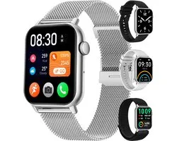 Siltcon smartwatch, fitness tracker, silver, 4 bands
