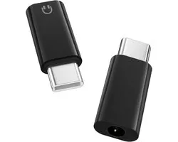 USB C naar 3.5mm Audio Adapter, Type C naar Koptelefoon Aux Jack Dongle | Ondersteunt In-line Bediening, DAC Chip, Hi-Fi Geluid voor iPhone, Galaxy, iPad en 3.5mm Bedrade Koptelefoons/Earphones, Zwart