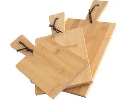 Borrelplanken Set - (3 Stuks) - Hapjesplank - Tapasplank - Kaasplank - Serveerplank - Houtlook - Rechthoek - Borrel - Plank - Lang