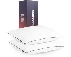 Soulsnooze - Oreiller de qualité Hotel de Luxe - Set de 2 pièces - Wit - Medium - 60x70 cm - Oreillers Chambre - Anti Allergie - Lavable