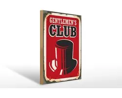 Holzschild Retro 30x40cm Gentlemen`s Club Männer