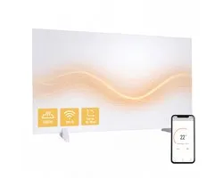 Silvergear Panneau Chauffant Infrarouge Premium - Chauffage Électrique avec App - WIFI - 450W - Wit