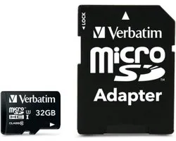 Verbatim Micro SDHC Pro 32GB Class 10 UHS-I incl Adapter