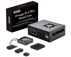 Store_9 - GeeekPi Orange Pi 5 Plus - Koeloplossing - Metalen Behuizing - Oranje - Ventilator - Aluminium Koellichamen - Geschikt voor Single-Board ...