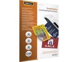 Pochettes à plastifier Fellowes A4 autocollantes Admire, paquet de 25