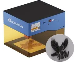 SCULPFUN iCube Pro Max 10 W Lasergraveermachine - App-graveren - Laser Graveermachine met rookfilter - 120 x 120 mm Graveerbereik - Gravesnelheid 10.000 mm/min - Temperatuuralarm - Laser Cutter - Lasergraveerder - Lasersnijmachine voor Hout