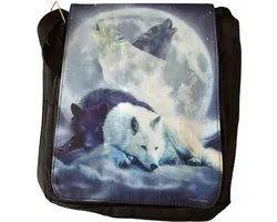 Yin Yang Wolf Mates Messenger Bag Small