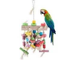 Vogel Speelgoed - Papegaai Klimtouw - Vogel Entertainment - Beagle en Klimmogelijkheden - 30 cm - Multicolor