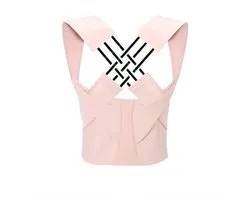Rugbrace - Posture Corrector Voor Vrouwen en Mannen - Verstelbare Bovenrug Straightener - Rug Correcter - Houding Corrector - Postuur Corrector - Rugband Voor Onderrug-Roze-L