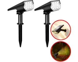 Best Spotlight Solar Active pour Énergie - 2 pièces - Lumière Wit chaude - Capteur jour/nuit - 7 Lampes LED - Étanchéité IP65 - Lampes solaires d'extérieur - Applique Solar - Zwart