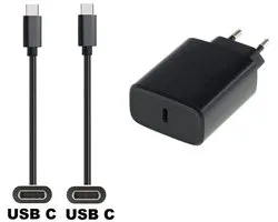OneOne 20W snellader + 0,2m sterke USB C naar C kabel. PD lader. Oplader adapter past op JBL Endurance Peak II, Flip 5 / 6, Free 2, GO 3, Jr310BT, LIVE Flex / Free NC + / Pro 2 / Pro_300TWS