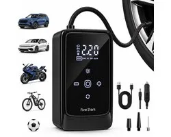Five Stars® Compressor Bandenpomp - Draadloos & 12V - Draagbare Luchtcompressor - Voor Auto, Motor en Bal