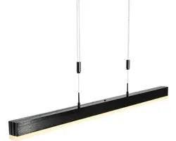 QAZQA lamba - Moderne LED Hanglamp voor boven de eettafel | in eetkamer - 1 lichts - L 200 cm - Zwart - Woonkamer | Slaapkamer | Keuken