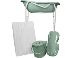 MamaLoes Stone Green Badset Incl. Witte Badstandaard