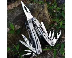 ZwaerD - Multitool Zakmes- 14 IN 1 Multitool - Outdoor - Roestvrijstalen Reparatie Tools - Grijs