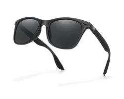 Men's polarized sunglasses, unisex, black retro sunglasses, UV protection for driving and fishing.
