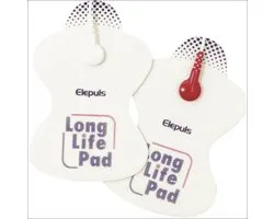 Électrodes Long Life TENS / EMS pour massage, notamment pour OMRON - 4 pièces (2 jeux) - électrothérapie et appareil TENS - avec coussinets gel à bouton-pression 2,5 mm - coussinets d’électrodes - gel pad longue durée 7 x 10 cm