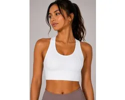 SparkNine Coreshield sportbeha - met ingebouwde pads - XL - wit - push-up sport-bh - high impact ondersteuning - push-up - ademend