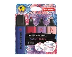 STABILO BOSS ORIGINAL NatureCOLORS – Surligneur – Étui de 4 couleurs – Wildflowers