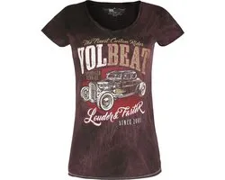 Volbeat Louder And Faster Dames T-shirt - donkerrood - M