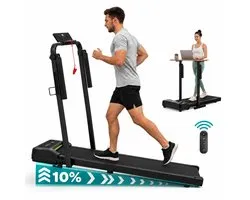 TibaGoods Loopband Inklapbaar - Hardloopband met helling - 1-12 km/h instelbaar - 10% Hellingsfunctie - 12 Programma's - Sport - Hometrainer - Elektrisch - Walking pad - Voor Thuis