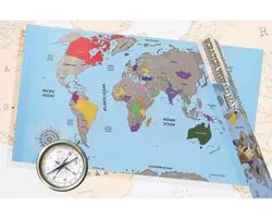 Out of the Blue Scratch World Map - Wereldkaart - Scratch Map