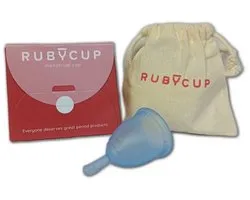 Ruby Cup Menstruatiecup – Herbruikbaar – Medisch Siliconen – 100% Vegan - Duurzaam & Comfortabel - small - Blauw