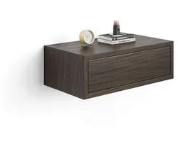 Hanging Bedside Table Riccardo - American Walnut - Made in Italy