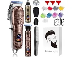 Professionele Draadloze 4-in-1 Tondeuse - Sansbeauté - Tondeuse Mannen Hoofdhaar - Cheveux Haar - Haartrimmer - Kapper Haar Machine - Haartondeuse - Trimmer Baard - Barber Hair Clipper - Kapper Buddha Trimmer - Barber Set - Kappersset