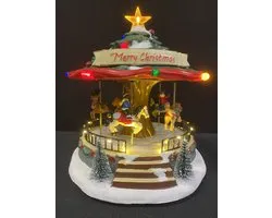 Kersthuisjebestellen - Carrousel - Carousel - Draaimolen - Flashing Lights - Movement - Ledverlichting - Muziek - B/O - Kersthuisjes & Kerstdorpen