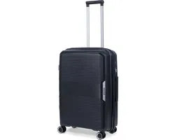 Valise TravelZ Swinger de taille moyenne 67 cm avec extenseur - Chariot léger et robuste 75 litres avec serrure TSA - Zwart