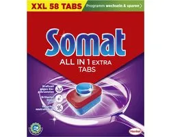 SOMAT vaatwastablets ALL IN 1 EXTRA, 58 stuks