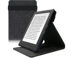 kwmobile Case compatible avec Kobo Glo HD / Touch 2.0 - Avec dragonne et support - Housse de protection e-Reader en gris foncé