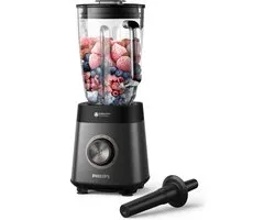 Philips Blender HR3040/00 - Krachtige 1200 Watt Motor - Met Stamper – Veelzijdig Gebruik - Vaatwasserbestendig - 1.5l Kan - RVS - Zwart