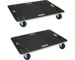 ECD Germany set 2 transportserie transportroller met 2x feststellbremse 60x80 cm sebdruckplaat PP-Räder tot 800 kg meubelroller en transporthulp voor verhuizing meubels en zwaar vervoer rollende trolley met remmen praktisch en stevig transportmiddel